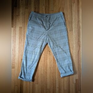 H&M Men's Light Gray Plaid Chinos
